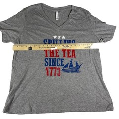 4th Of July Spilling The Tea Since 1773 T-Shirt Patriotic XL Womens Tee V Neck