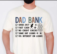 Funny Dad Bank Print Dad Joke Graphic Father’s Day Gift S-5XL