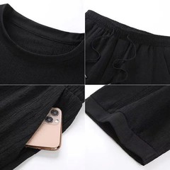 Summer Casual Sports Ice Silk ort Sve T-irt Seven-Foot orts Loose Large Size Two
