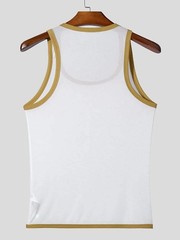 Men’s Contrast Trim Wide Strap Tank