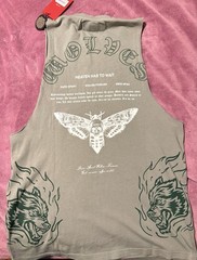 Darc Sport Moths End Tommy Muscle Tee Green Wolf Graphic Print Sleeveless M