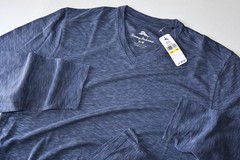 Tommy Bahama T Tee Shirt Paradiso V Neck Performance Ocean Blue New LS Medium M