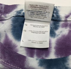 New Tie Dye Men’s T-Shirt Purple Blue Adult Large Multicolor Summer Spiral