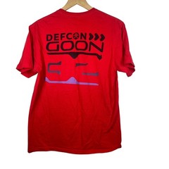 DEFCON Goon Red Graphic T-Shirt Mens Medium Convention Tech Staff Tee