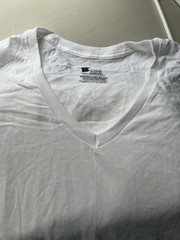Basic White Short Sleeve T-Shirts Men’s 3XL Comfort soft, Set Of 3 One V Neck