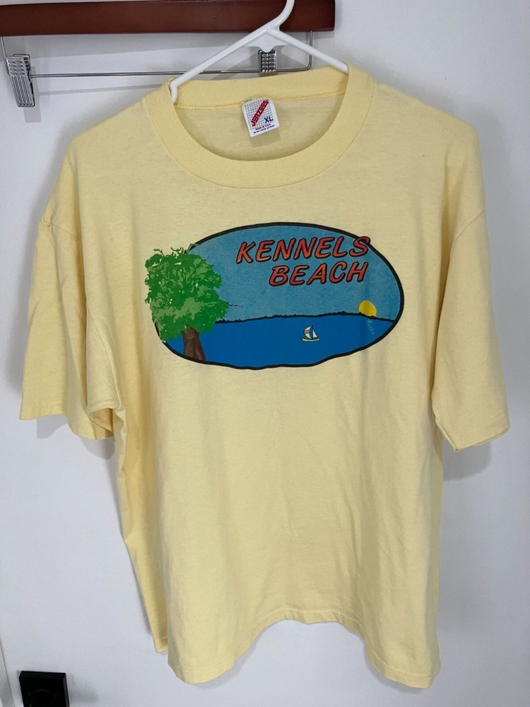 Kennels Beach Vintage 90’s T-Shirt, Yellow/Blue, XL