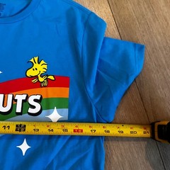Peanuts Hybrid Snoopy Woodstock Rainbow Blue Graphic T-Shirt Small RN117508