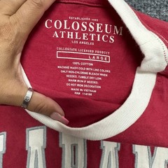 Colosseum T-Shirt Mens Size Large Red Alabama Crimson Tide Ringer Cotton