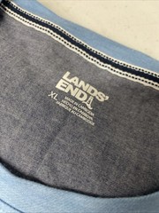 Lands End Mens Classic Fit 4-Way Stretch Tee Shirt BLUE Crewneck XL Short Sleeve