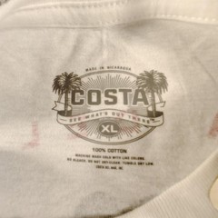 Costa Del Mar Shirt Mens XL White Tagless Crew Neck Catch Release Graphic