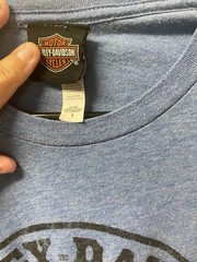 Harley-Davidson Men’s S Blue Graphic Logo Double-Sided Crew Neck T-Shirt