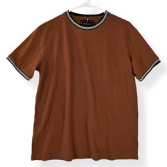 Denim & Flower Shirt Mens Medium M Solid Brown Contrasting Trim