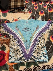 Vintage Tie Dye Liquid Blue T Shirt