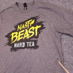 District T-Shirt Men’s Heather Grey S Nasty Beast Hard Tea Tri-Blend Monster