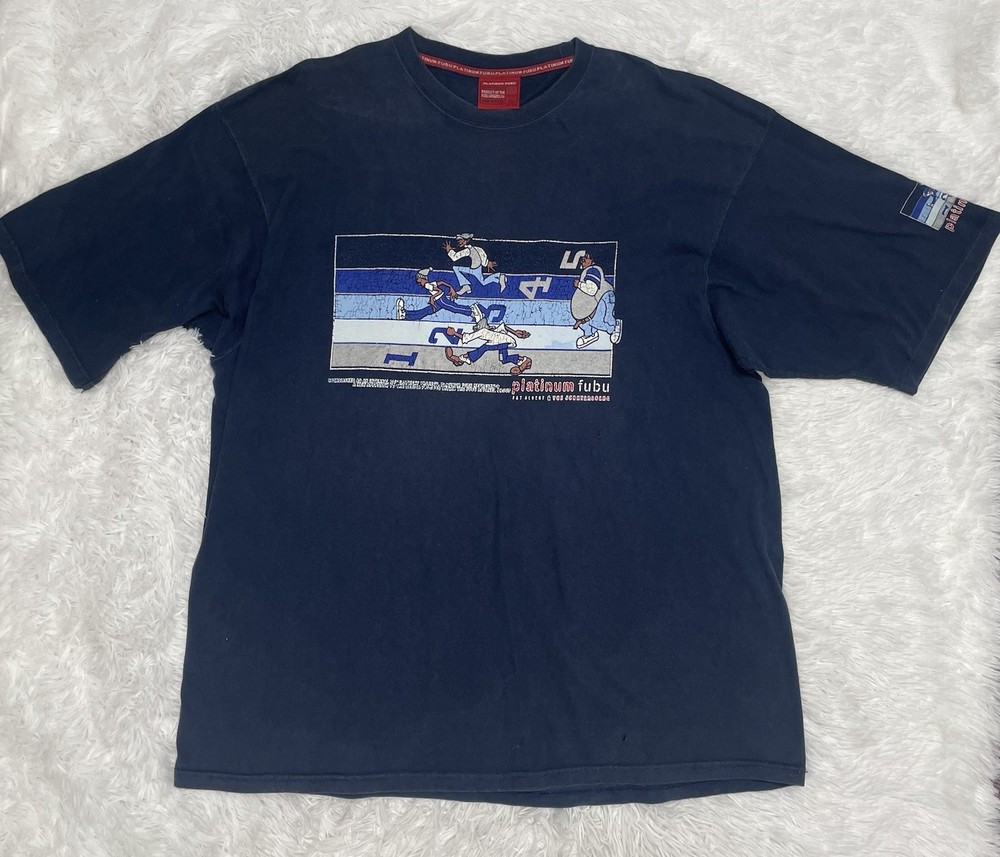 Vintage Platinum FUBU Fat Albert Men’s T-Shirt Size XXL 2XL Blue Short Sleeve