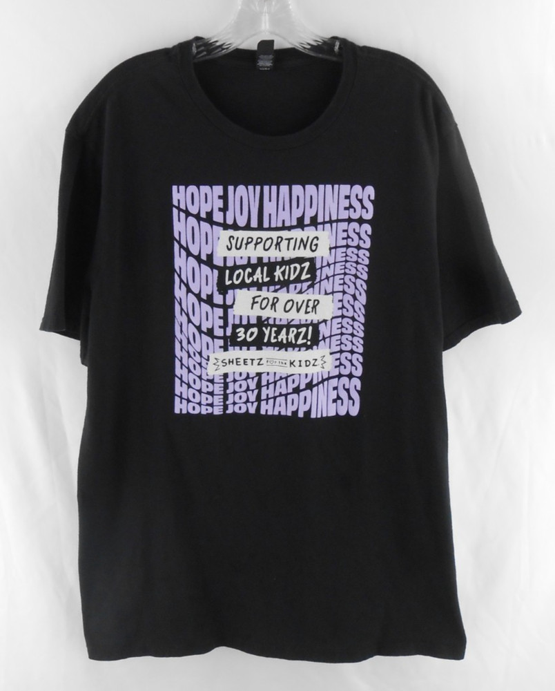 District Custom Sheetz Employee Adult XL Black T-Shirt Hope Joy Happiness Kidz