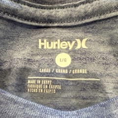 Hurley Men’s Blue Solid Logo Crew Neck Short Sleeve T-Shirt, Size L