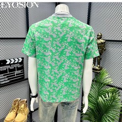 Men Camouflage Tie Dye Cotton Crew Neck T-Shirt Short Sleeve Casual Summer Tee