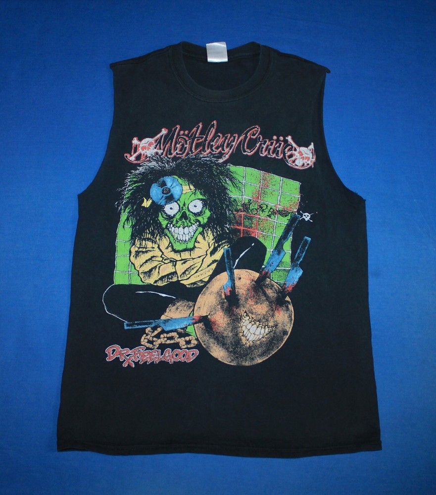 Dr. Feelgood Motley Crue Shirt Glam Metal Band Sleveless Men’s Tee S