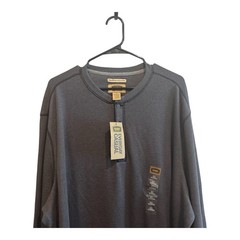 NWT Foundry Men’s Dark Gray Waffle Thermal Pullover Henley Cotton Shirt 3XL