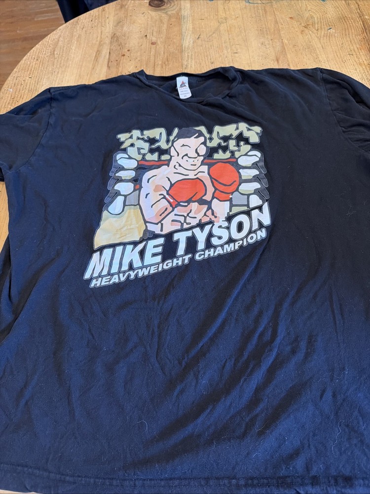 Mike Tyson 8-Bit Knock out Black Tee Shirt XL HEAVYWEIGHT CHAMPION