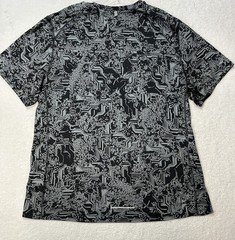 Nike Mens Size M Black Gray Short Sleeve Miler Dri-Fit Athletic T Shirt (S1)
