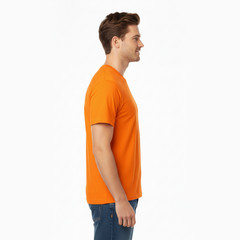 Hanes EcoSmart Men’s Safety Orange T-Shirt 5170 High Visibility Work Tee S-3XL