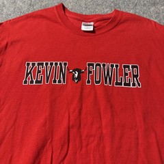 Kevin Fowler T Shirt Mens Large Autographed Signed Red Short Sleeve Band Tee