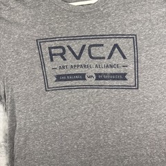 RVCA Men’s Gray Graphic Logo Crew Neck Short Sleeve T-Shirt Size XL Art VA