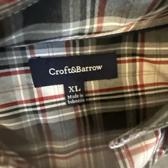 NWT Croft & Barrow Shirt Flannel Men’s XL Easy-Care Woven Plaid Red Black White