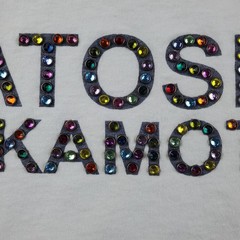 Satoshi Nakamoto STUDDED LOGO Jewels Distressed Oversized T-Shirt Men’s XL Beige