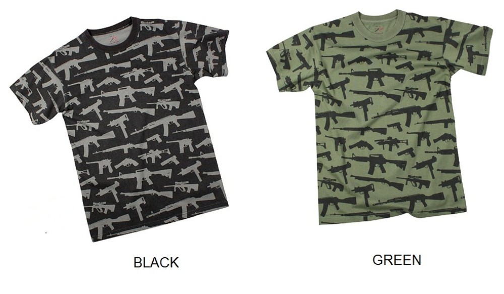 GUNS T-Shirt Navy Army M-4 AK-47 9MM .45 Cal Police SWAT 2nd Amendment S-3X
