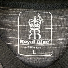 Royal Blue Shirt Mens Long Sleeve T-Shirt Charcoal Marled Zippers Tee Large