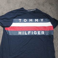 Tommy Hilfiger Graphic Shirt Mens 3Xl XXL Blue Logo Pullover