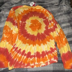 Peanuts Shirt Adult Boo Size 2XL Snoopy Tie Dye Orange Long Sleeve