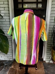 Vintage Moschino Cheap & Chic 2 piece multi-color striped pants/button-up shirt