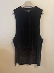 ASOS Tank Top Men’s Black Velvet Small Goth Rocker