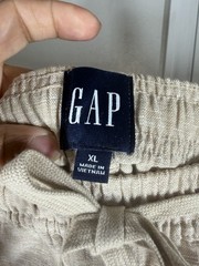 GAP Men’s XL Linen Blend Shorts Tan Beige Elastic Waist Drawstring