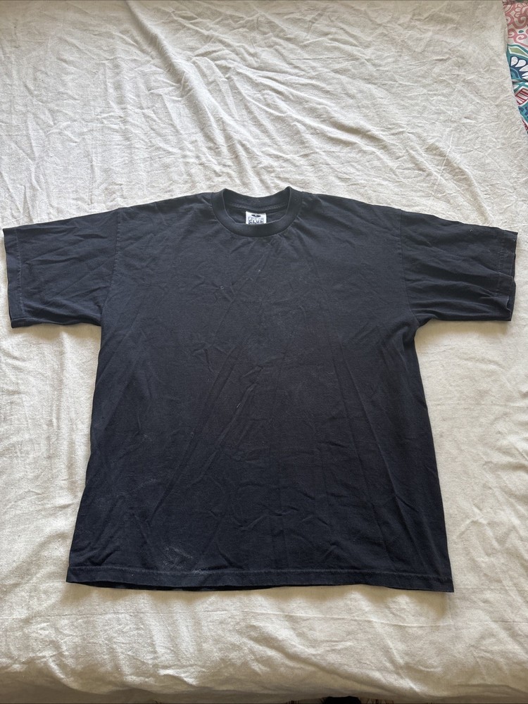Pro Club Mens T-Shirt Black Short Sleeve Super Heavy Cotton Solid Size XL
