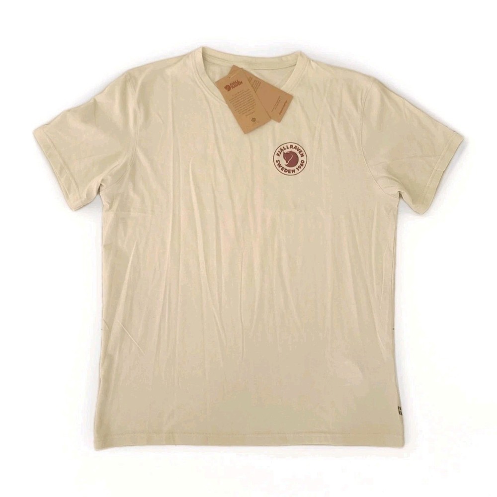 Fjallraven 1960 Logo Men’s Size L T-Shirt Fox Sweden NEW Cream Beige Large