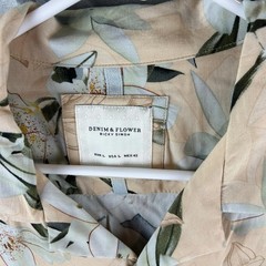 Denim & Flower Ricky Singh Men’s Large Floral Button Front Camp Shirt Beige