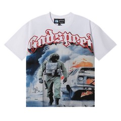 Godspeed Bomb Squad Print Tee Streetwear Men’s Hip Hop Oversized Graphic T-Shirt