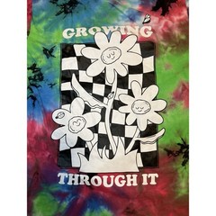 aLab Tie Dye Men’s Small Short Sleeve T-shirt Black & White Floral Print