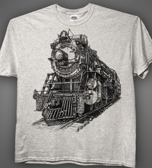Steam Train Ash Grey T-shirt — Crescent Limited Ps-4 Locomotive #1396