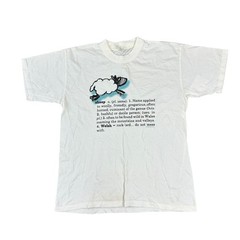 Vintage T-Shirt Graphic Print Sheep Wildlife 90s Y2K White Mens Large