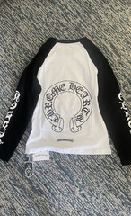 Chrome Hearts Men’s Black White Graphic Print Long Sleeve Crew Neck T-Shirt M