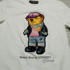 Eternity BC/AD Shirt Adult Medium “Money Bear” Short Sleeve Large Embroidery