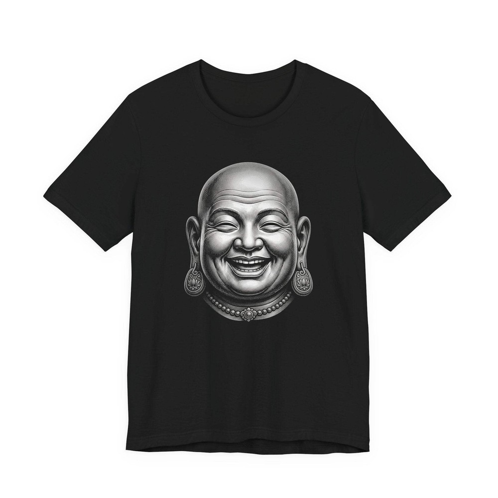 Laughing Buddha Head T-Shirt | Happy Buddhist Zen Unisex Graphic Unisex Tee