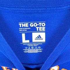 Adidas New York Knicks Tshirt Mens L Blue Basketball Skull Metal NBA Streetwear