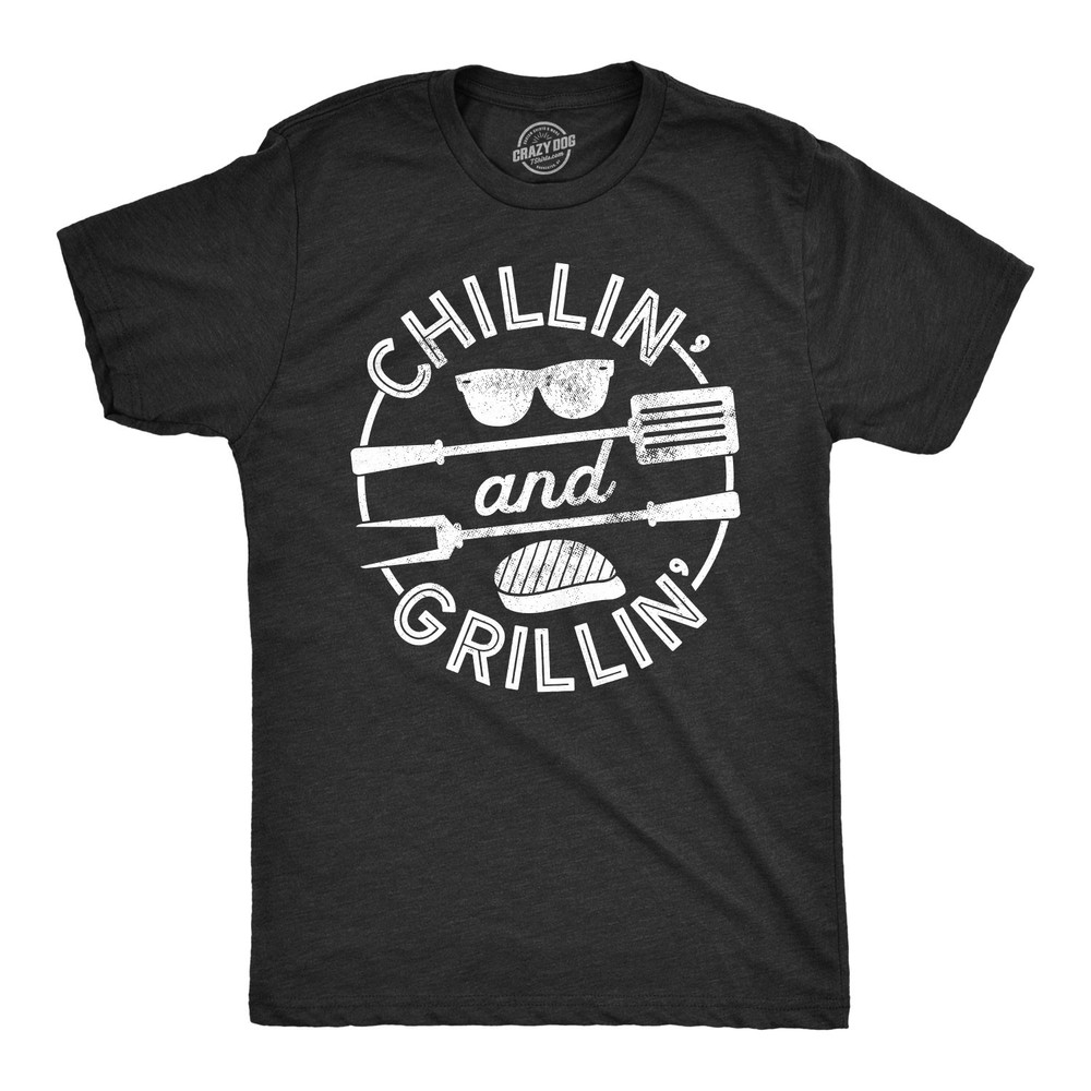 Mens Chillin and Grillin T Shirt Funny Outdoor Summer BBQ Tee for Guys